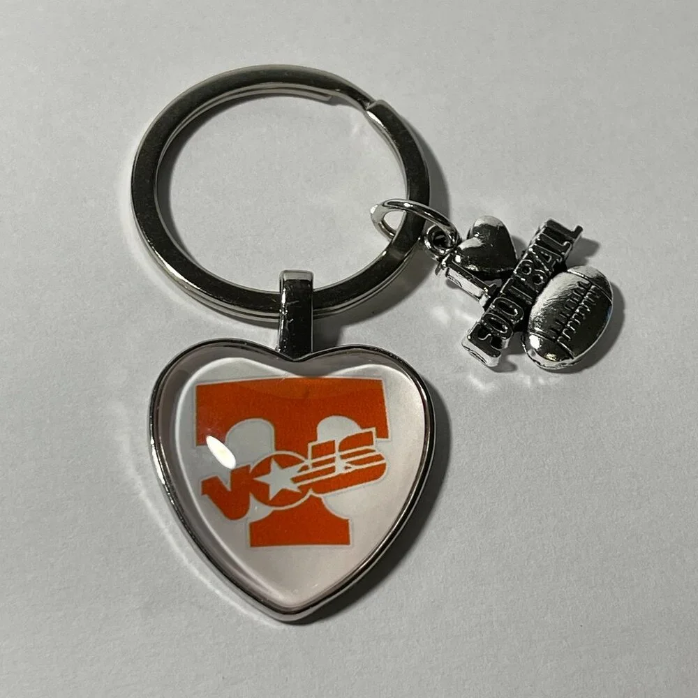 Tennessee Volunteers NCAA I Love Football Keychain NEW!!